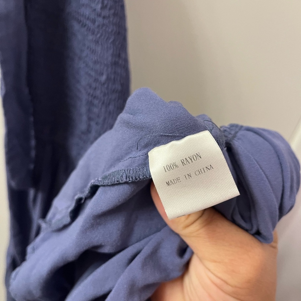 Merokeety Smocked Elegant Blue One-Shoulder Dress(RSB 10)  EUC- Medium 14-19 PTP - Picture 7 of 8